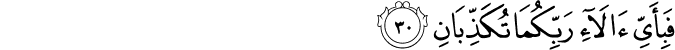فَبِأَيِّ آلَاءِ رَبِّكُمَا تُكَذِّبَانِ فَبِأَيِّ آلَاءِ رَبِّكُمَا تُكَذِّبَانِ