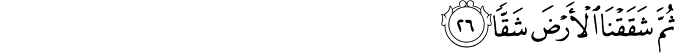 ثُمَّ شَقَقْنَا الْأَرْضَ شَقًّا ثُمَّ شَقَقْنَا الْأَرْضَ شَقًّا