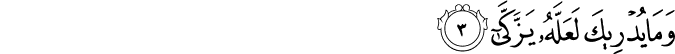 وَمَا يُدْرِيكَ لَعَلَّهُ يَزَّكَّىٰ وَمَا يُدْرِيكَ لَعَلَّهُ يَزَّكَّىٰ