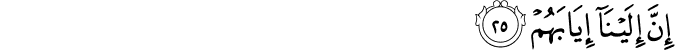 إِنَّ إِلَيْنَا إِيَابَهُمْ إِنَّ إِلَيْنَا إِيَابَهُمْ